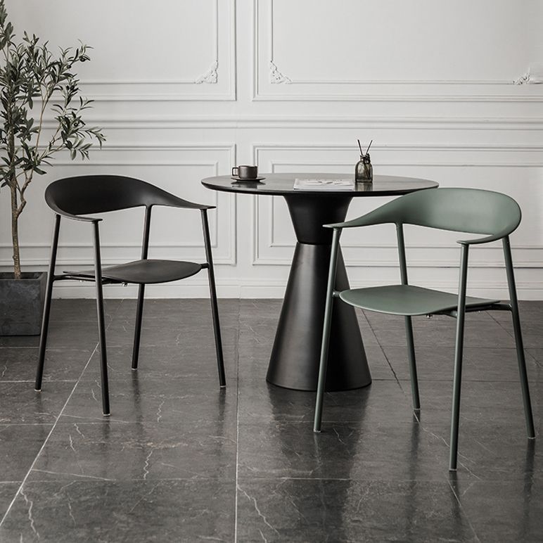 Contemporary Style Dining Chairs Arm Chairs with Metal Legs for Home