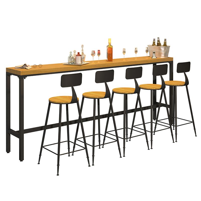 Industrial Style 1/6/11 Pieces Bar Table Set Rectangle Pine Wood Counter Table with Stools