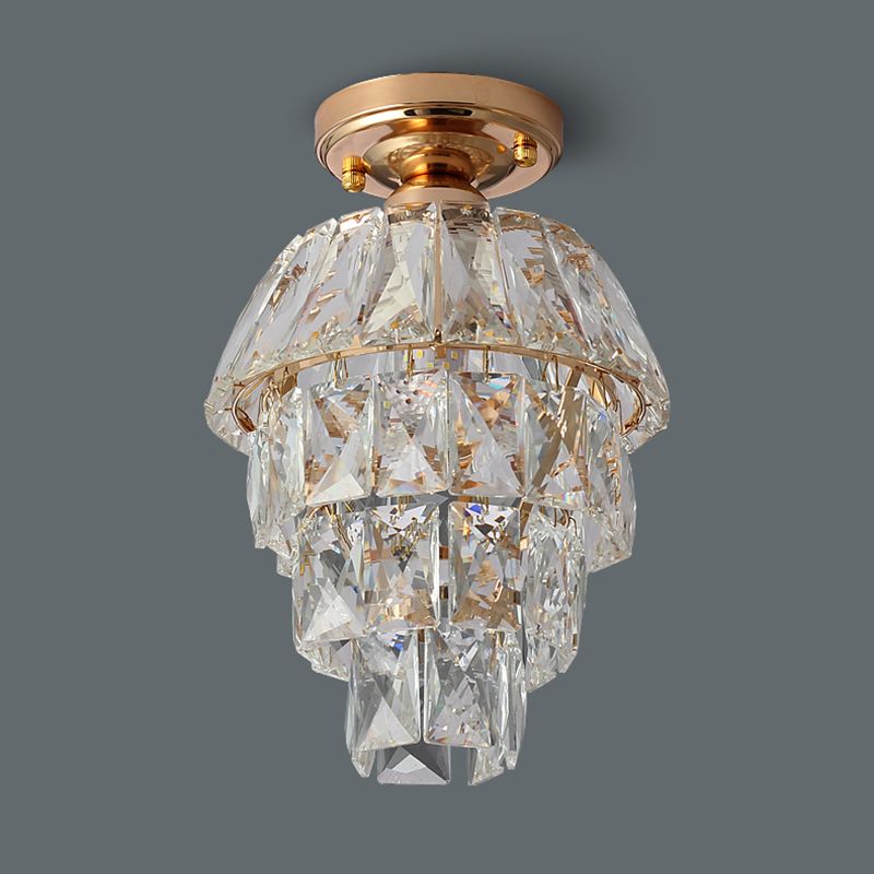 Modern Simple Crystal Ceiling Light Cylinder Shape Ceiling Lamp for Bedroom