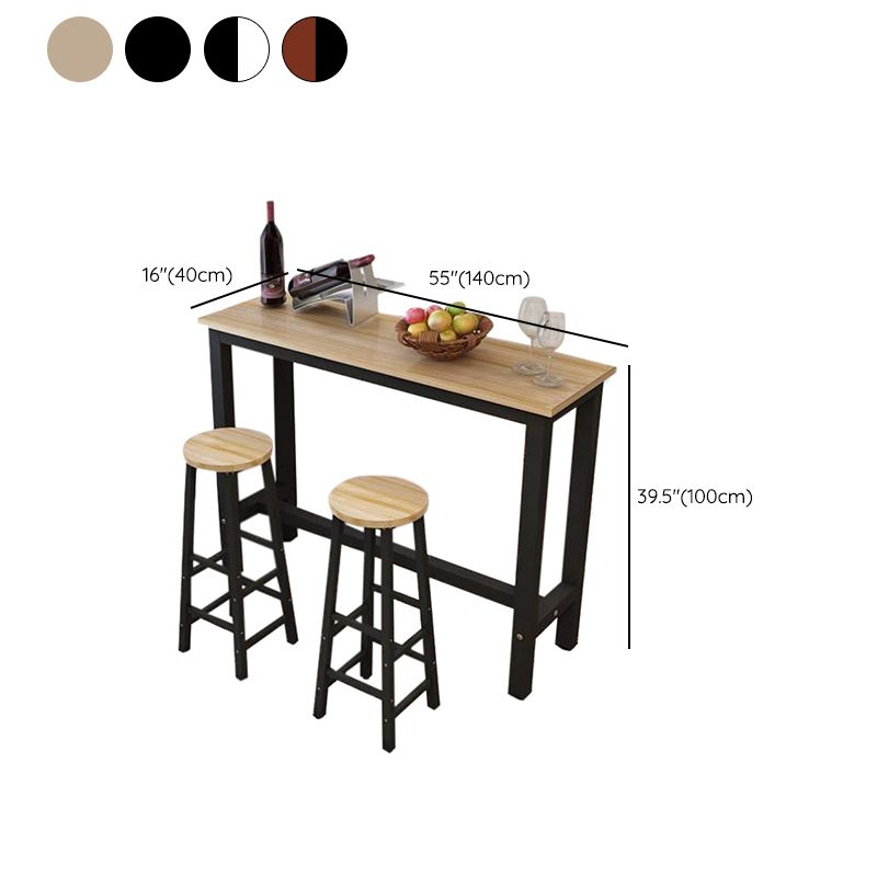 Contemporary Wood Bar Dining Table Rectangle Bar Table for Living Room