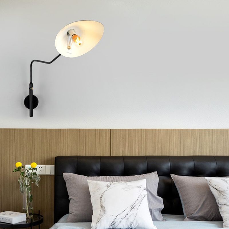 Industrial Style Wall Sconce Iron 1 Light Sconces in Black for Bedroom