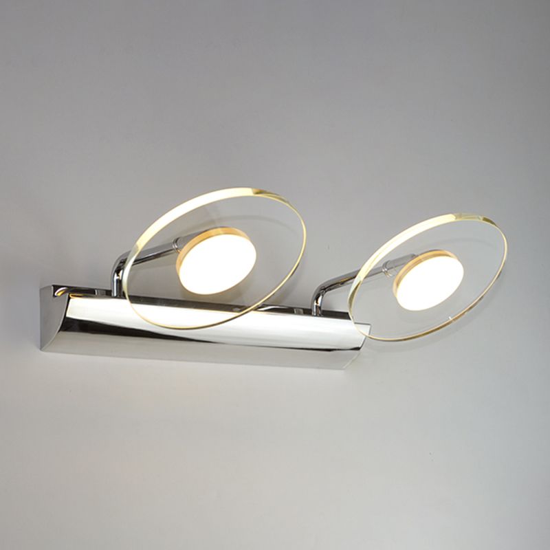 Modern Style Round LED Wall Lamps Clear Crystal Multi-Light Mirror Wall Lighting Ideas