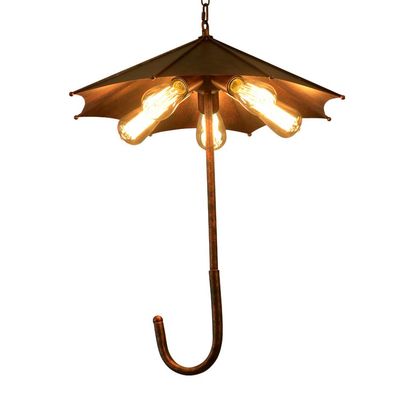 Rouille Expose Exposed Plafond Pendant lustre Factory Metal 5 Lights Restaurant Sentiment Aménagement