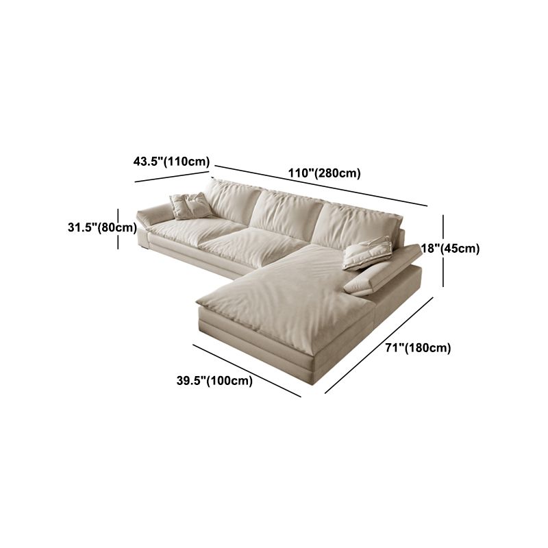 Scandinavian Cream Cushion Back Stain-Resistant Faux Leather Sofa