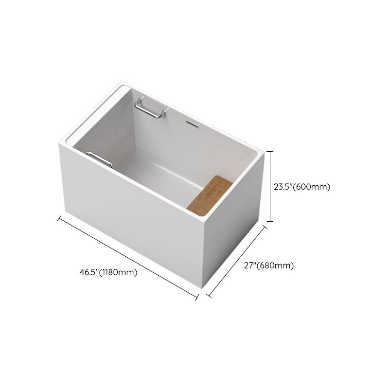 Modern Corner White Acrylic Bathtub Rectangle with Drain Bath Tub