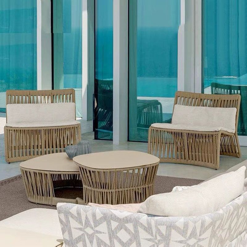 Tropical Patio Sofa Water Resistant Rattan Outdoor Patio Sofa
