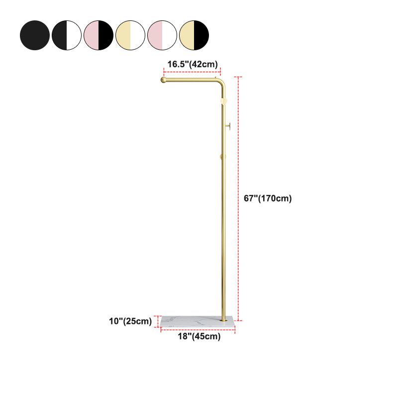Contemporary Coat Rack Metal Framed with 3 Hooks Entry Hall Tree