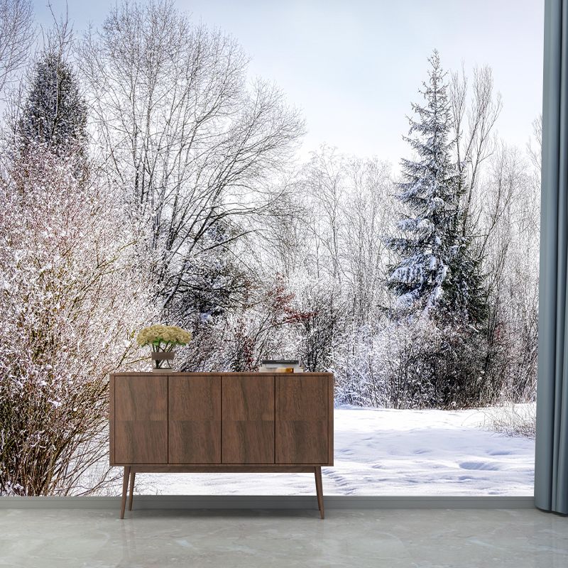 Contemporary Photography Style Forest Mural Wallpaper Mildew Resistant Wall Covering