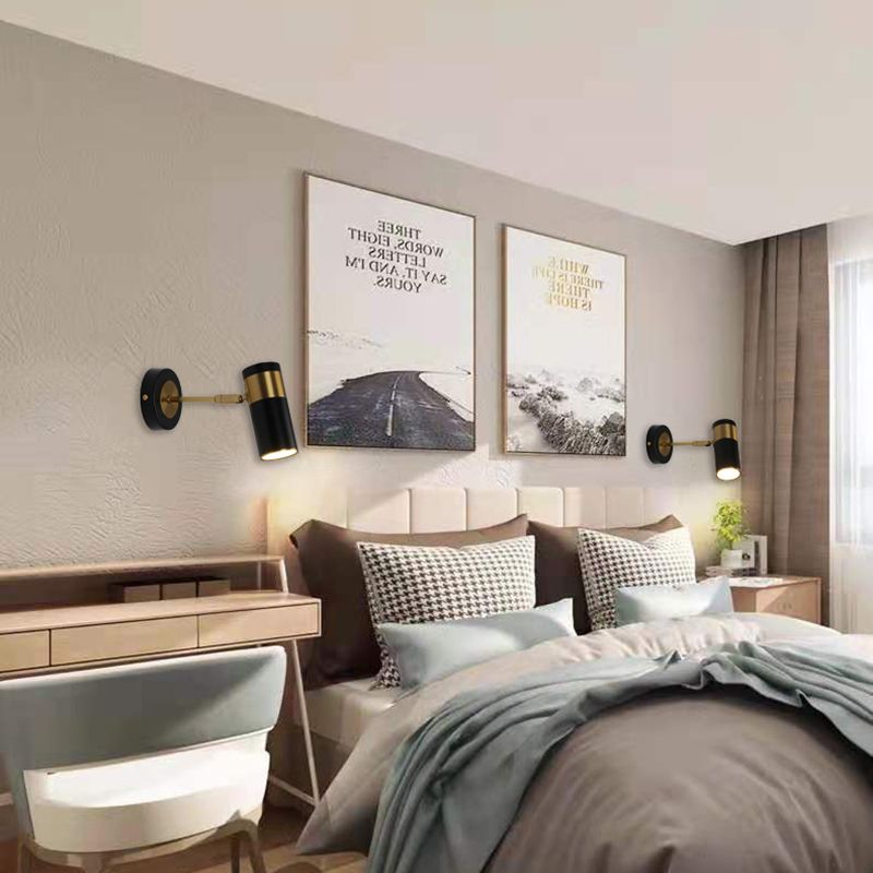 Lámpara de pared dorada de pared de pared de metal simple para la sala de estudios junto al lado de la cama