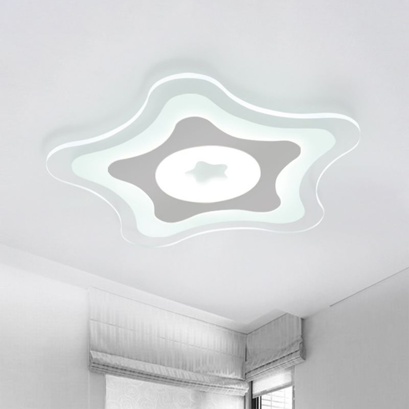 Plafonnier encastré transparent étoile de mer pour chambre d'enfants acrylique moderne LED encastré luminaire