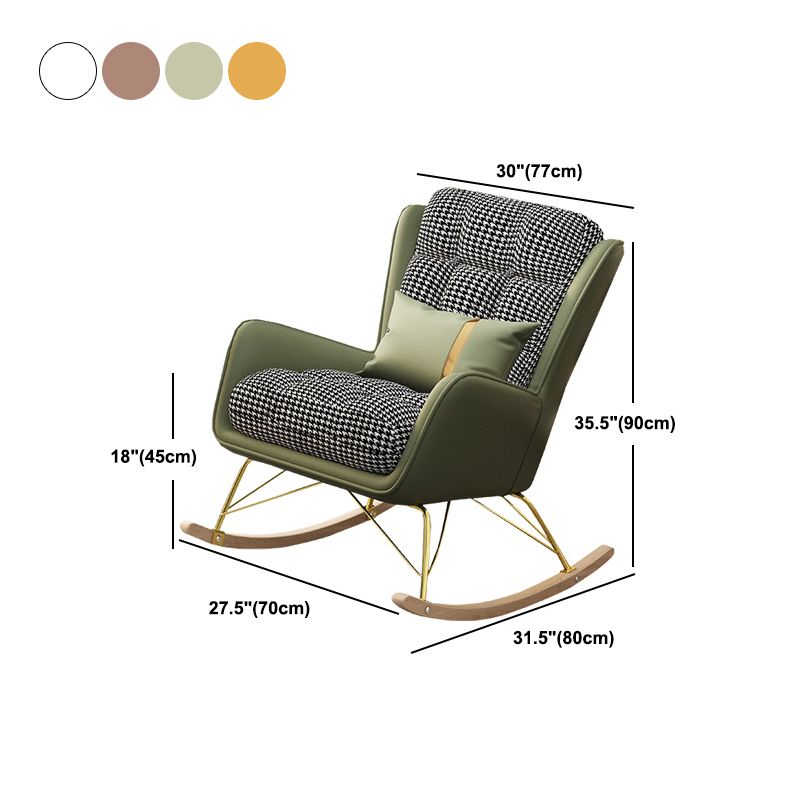 Modern Style Rocker Chair Metal Frame Spindle Rocker Chair with Cushion