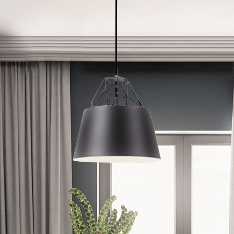 Restaurante de luz colgante de la forma del tambor de aluminio 1 luz colgante moderna ligera con alambre de hierro