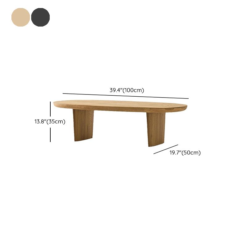Modern Solid Wood Coffee Table Oval Sled Coffee Table for Living Room