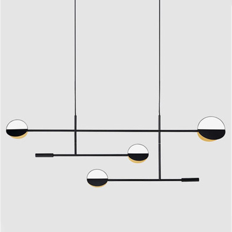 Modern 4-Light Kitchen Island Lighting Golden/Black Island Pendant Lighting