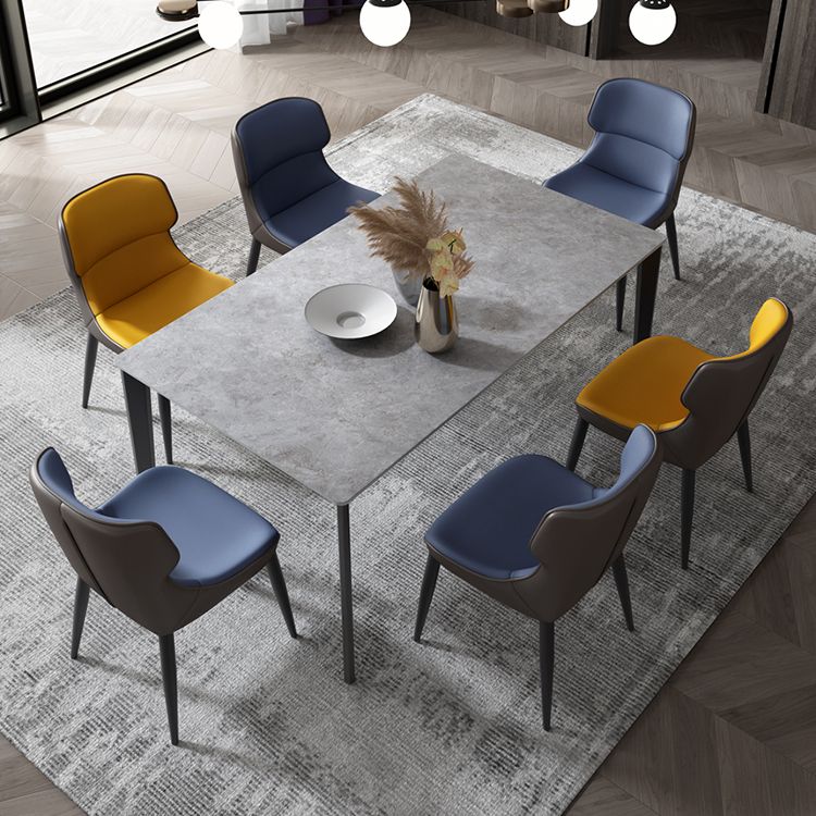 Modern 1/4/7 Pieces Dining Set Rectangle Sintered Stone Dining Table Set