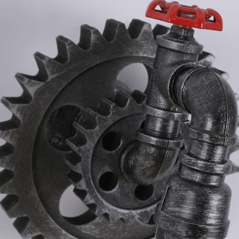 Industrial Metal Wall Light Gear Shape Water Pipe Wall Sconce for Cafe
