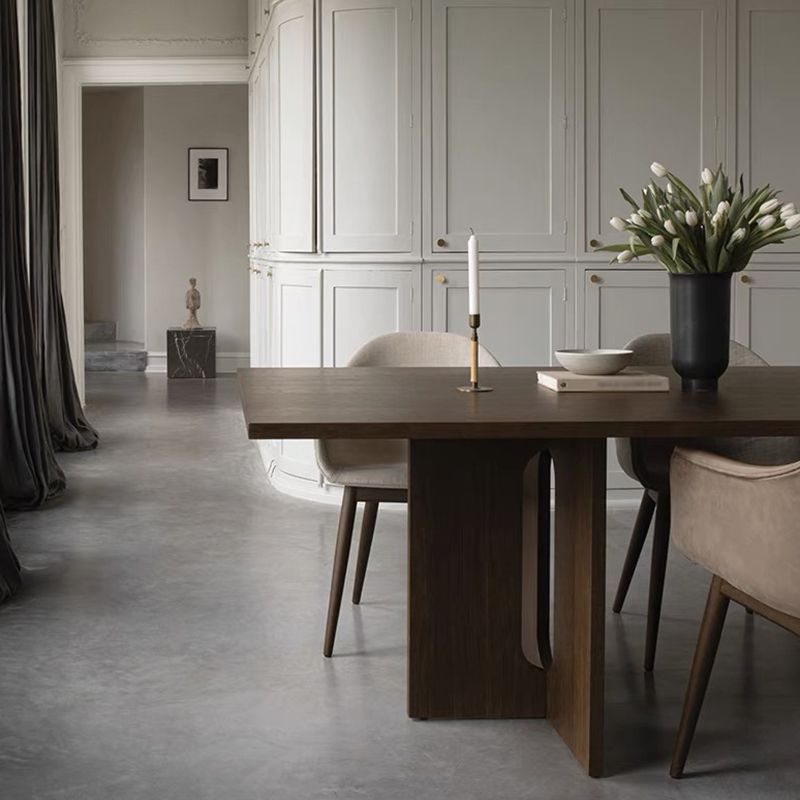 Solid Wood Modern Rectangle Table Wood Top Table for Dining Room