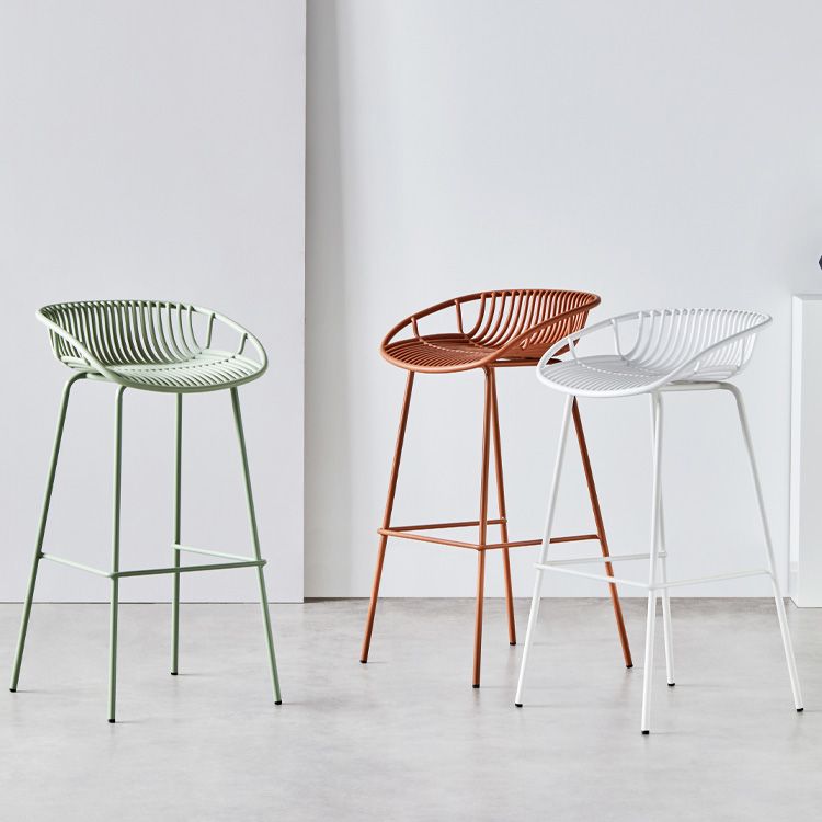 Modern Style Bar-stool Metal Counter Bar Stool with Metal Legs for Kitchen