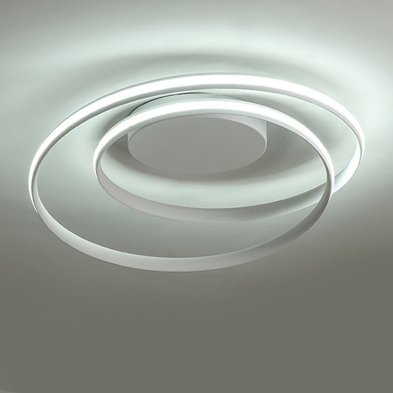 Swirl Wave Flush Mount Ceiling Light Fixture with Aluminum Art for Living Room