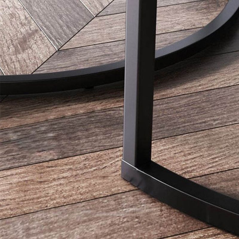 Contemporary Coffee Table Solid Wood Round Coffee Cocktail Table