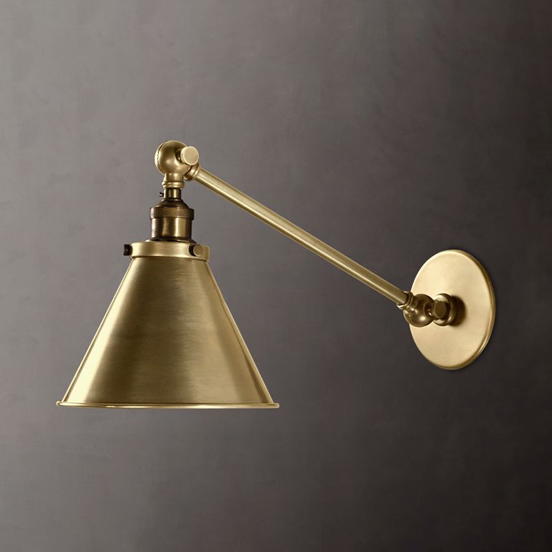 Modern Wall Sconce Cone Shape Wall Light with Metal Shade for Bedroom