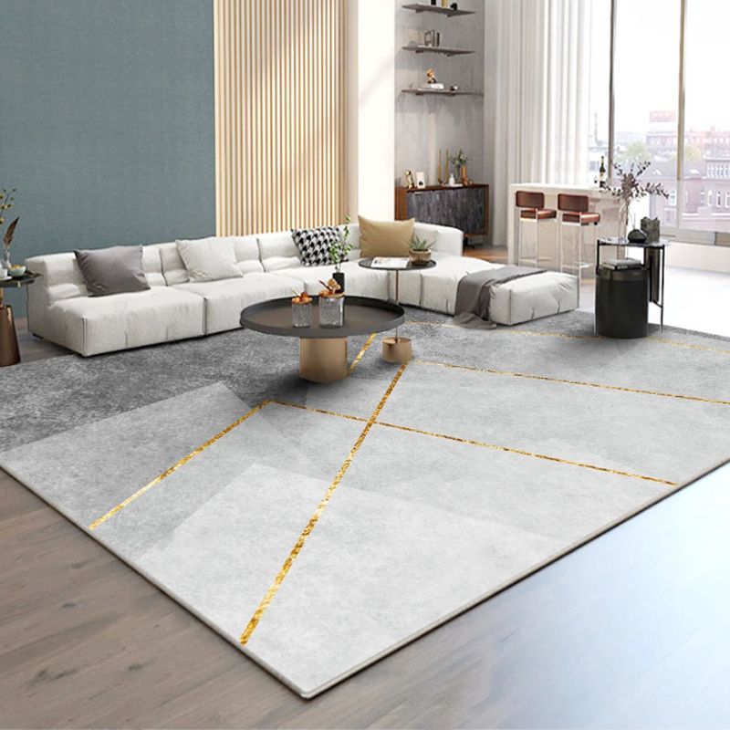 Dark Colored Graphic Design Area Rug Glam Polyester Rug Washable Indoor Carpet for Living Room