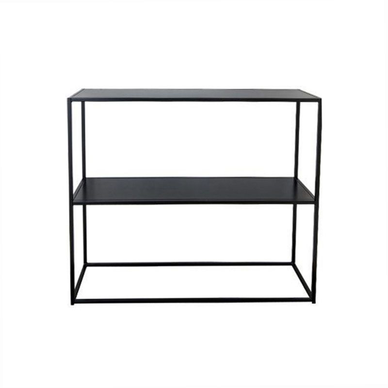 Metal Frame Bookshelf Modern Black / White Open Storage Bookcase