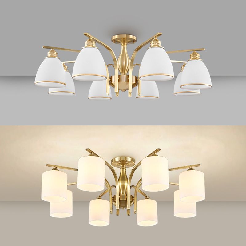 Accesorio montado en el techo de cristal mate del ópalo de la iluminación semi empotrada moderna de la sala de estar