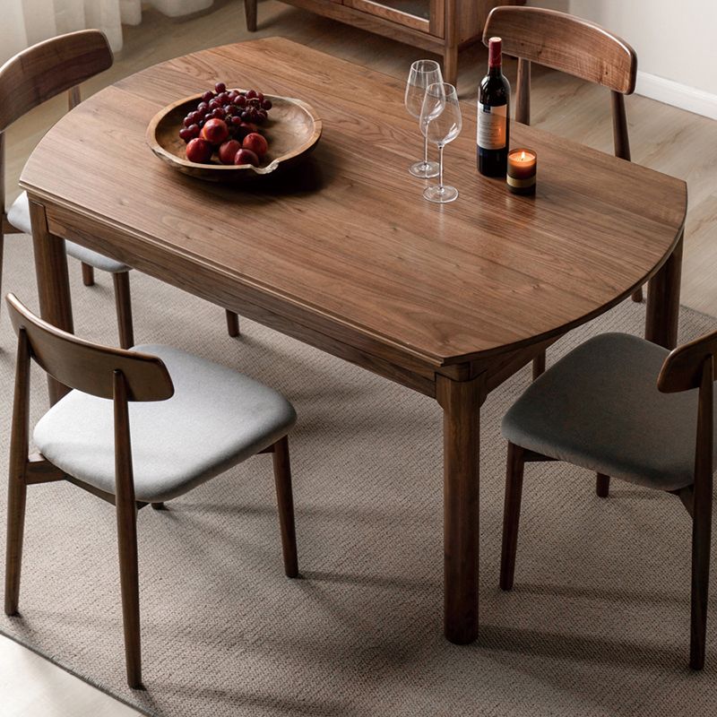 Modern Solid Wood Dining Table Set Drop Leaf with 4 Chairs for Home