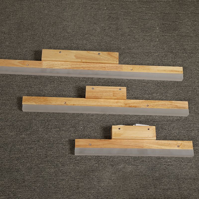 Metal Linear Shade Mirror Wall Lights Modern 1 Head Wall Mount Fixture in Brown