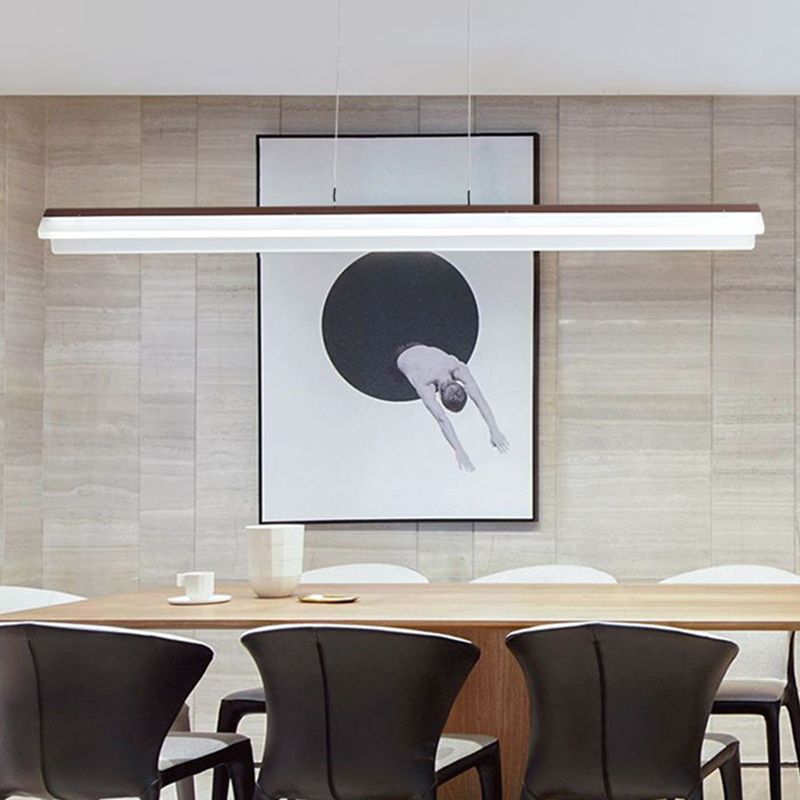 Bend Aluminum Pendant Light Fixture Simplicity Coffee LED Island Lamp for Dining Room