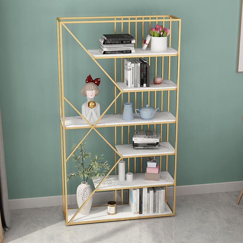 Glam Style Open Bookshelf Etagere Shelf Bookcase for Home Office