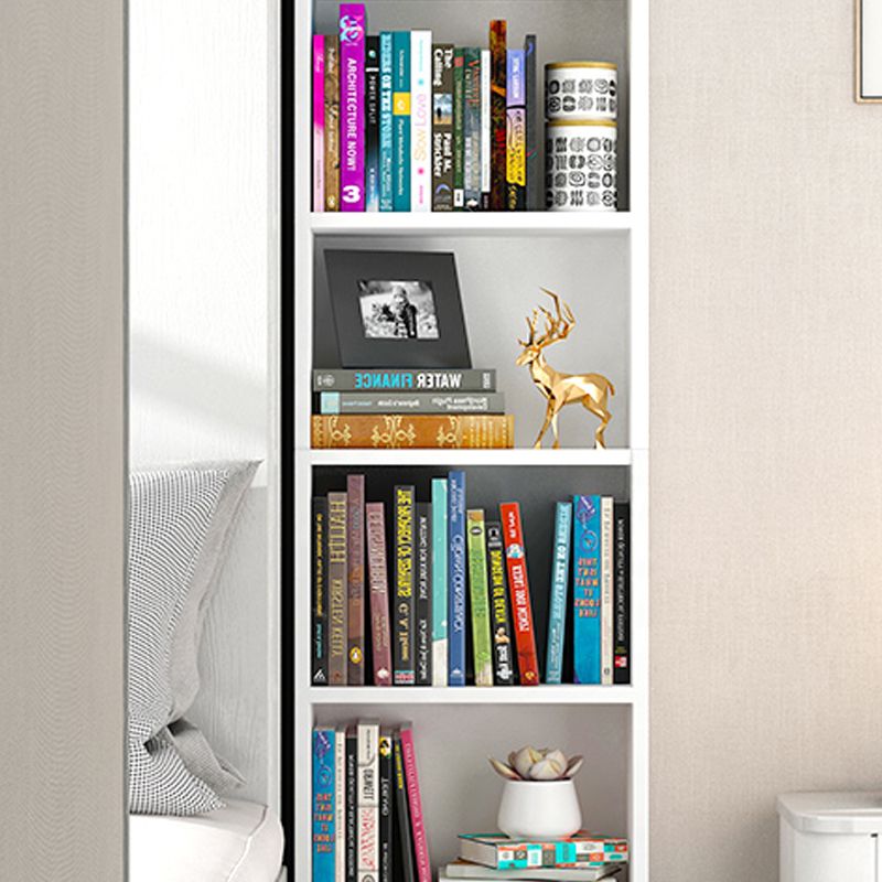 White and Natural Standard Bookshelf Manufactured Wood Bookshelf for Home