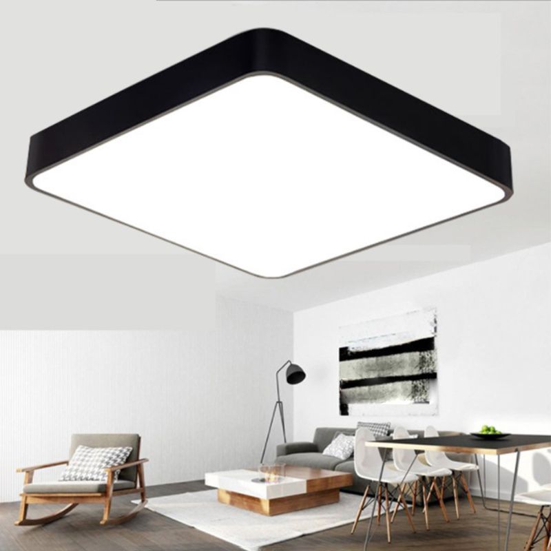 Squared Flush Mount Ceiling Lighting Fixture Modern Acrylic Flushmount