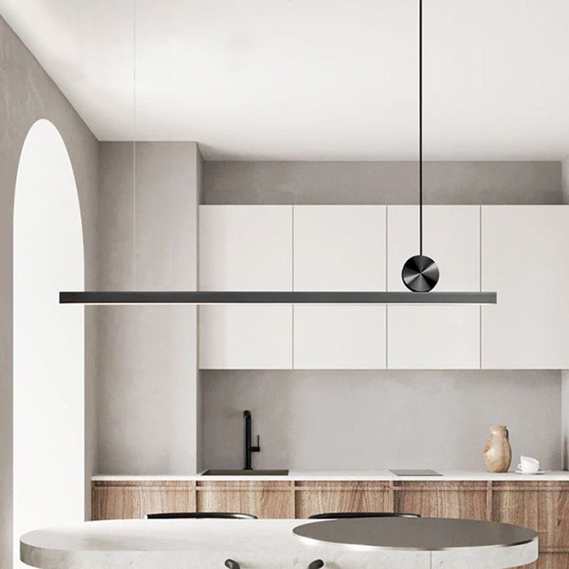 Linear Island Lighting Metallic Contemporary Simplicity Pendant Lighting Fixtures for Restaurant
