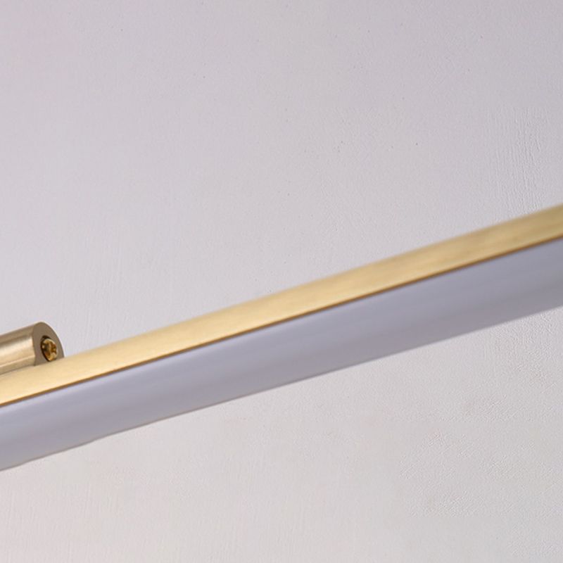 Brass Straight Mirror Light American Style 1 Light Wall Lamp for Bathroom