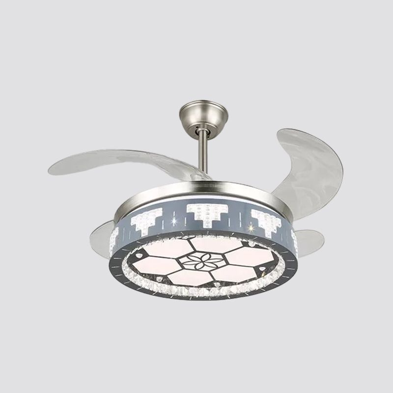 Crystal Crystal Crystal Round Pendant Light Modernity Modernity LED Silver Semi Mount Éclairage, 19 "de large