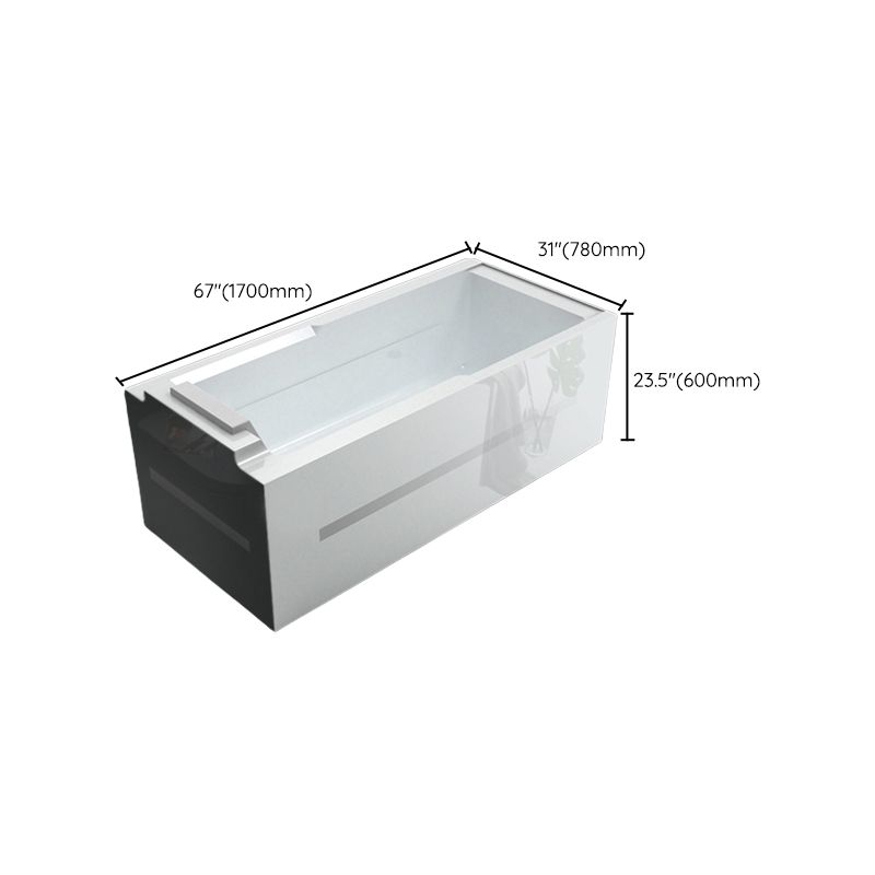 Soaking Rectangular Bathtub Modern Bathroom with Faucet Bath Tub