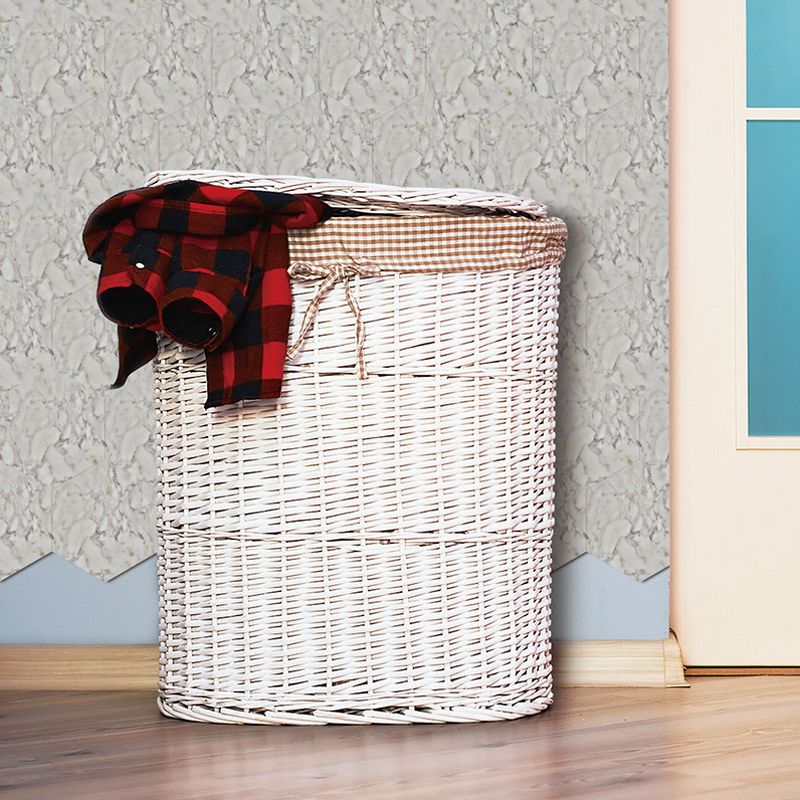 Marble Peel and Stick Wallpapers in White Modern Wall Decor for Living Room (10 Pieces)