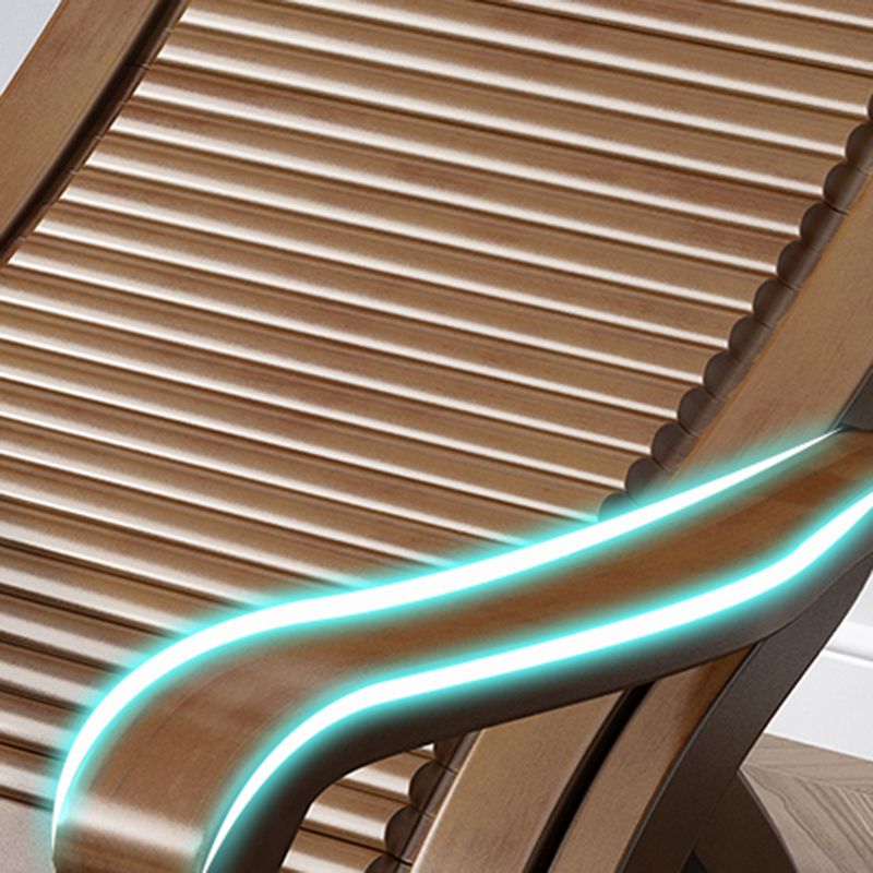 Traditional Rocking Chair Rubber Wood Trapezoidal Back Solid Color Indoor Rocking Chair