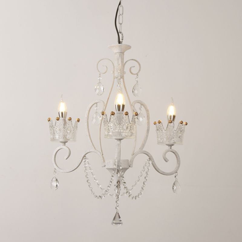 Candelabra Metall Deckenbeleuchtung Vintage Wohnzimmer Kronleuchterleuchte mit Kristallkronendekoration