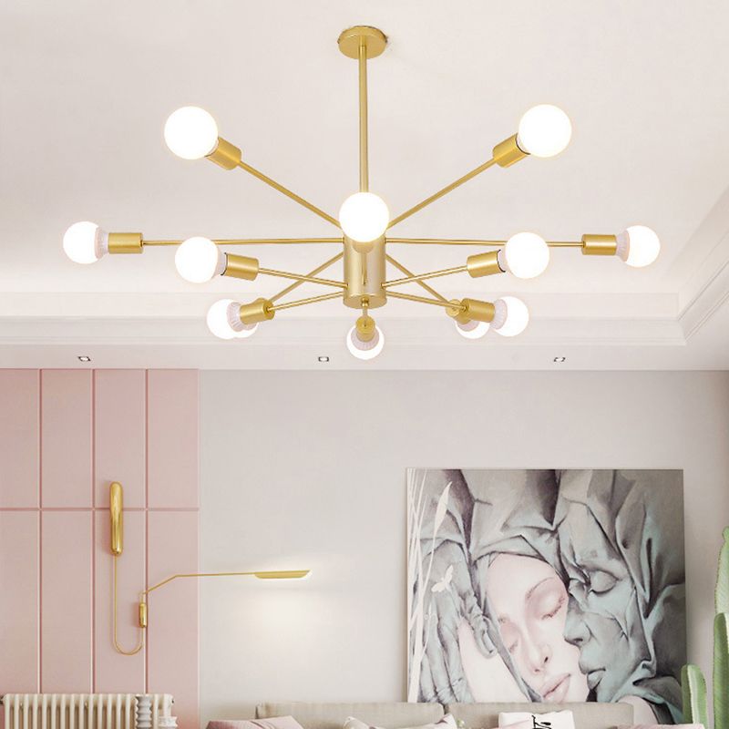 Molecular Branches Suspension Light Nordic Style Open Bulbs Metal Chandelier Light for Bedroom