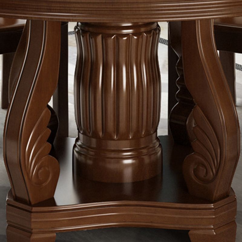 Round Solid Wood Dining Table Tradition Dining Table for Kitchen