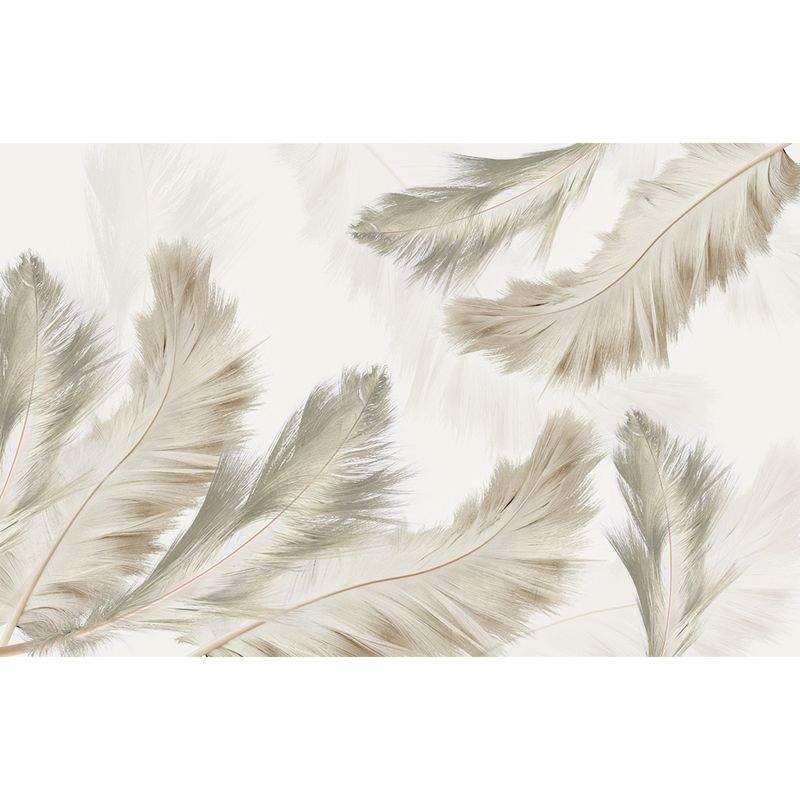Full Size Illustration Modern Mural Wallpaper with Bird Feathers in Pastel Color