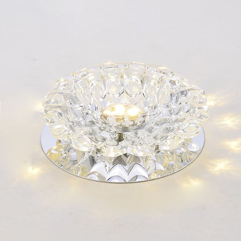 Modern Mini Crystal Ceiling Light Hallway LED Flush Mount Lamp with Hole 1.9-3.2" Dia