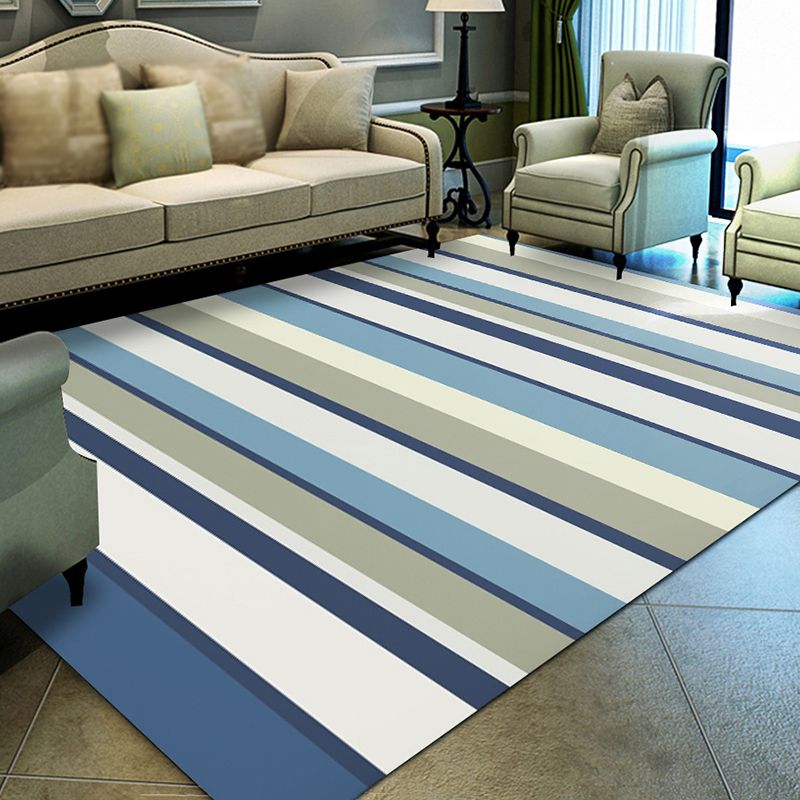 Alfombra de poliéster de alfombra contemporánea azul