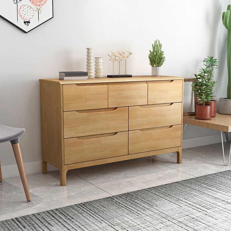 American Traditional Dresser Solid Wood Storage Chest with 5/6 Drawers