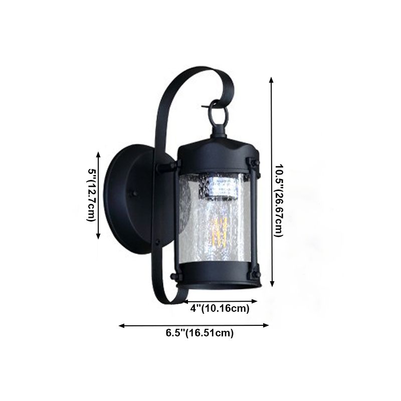 Style géométrique de style industriel lumières en métal 1 éclairage mural léger en noir