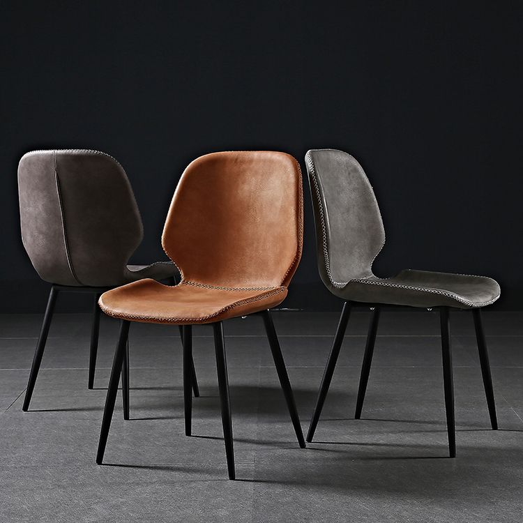 Metal industrial que cena la silla lateral sin brazos del Wingback del comedor de la silla lateral
