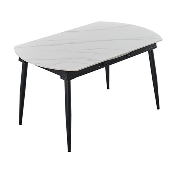 Table de salle à manger rectangulaire de 4 pieds en pierre de style Simplicity avec abattant